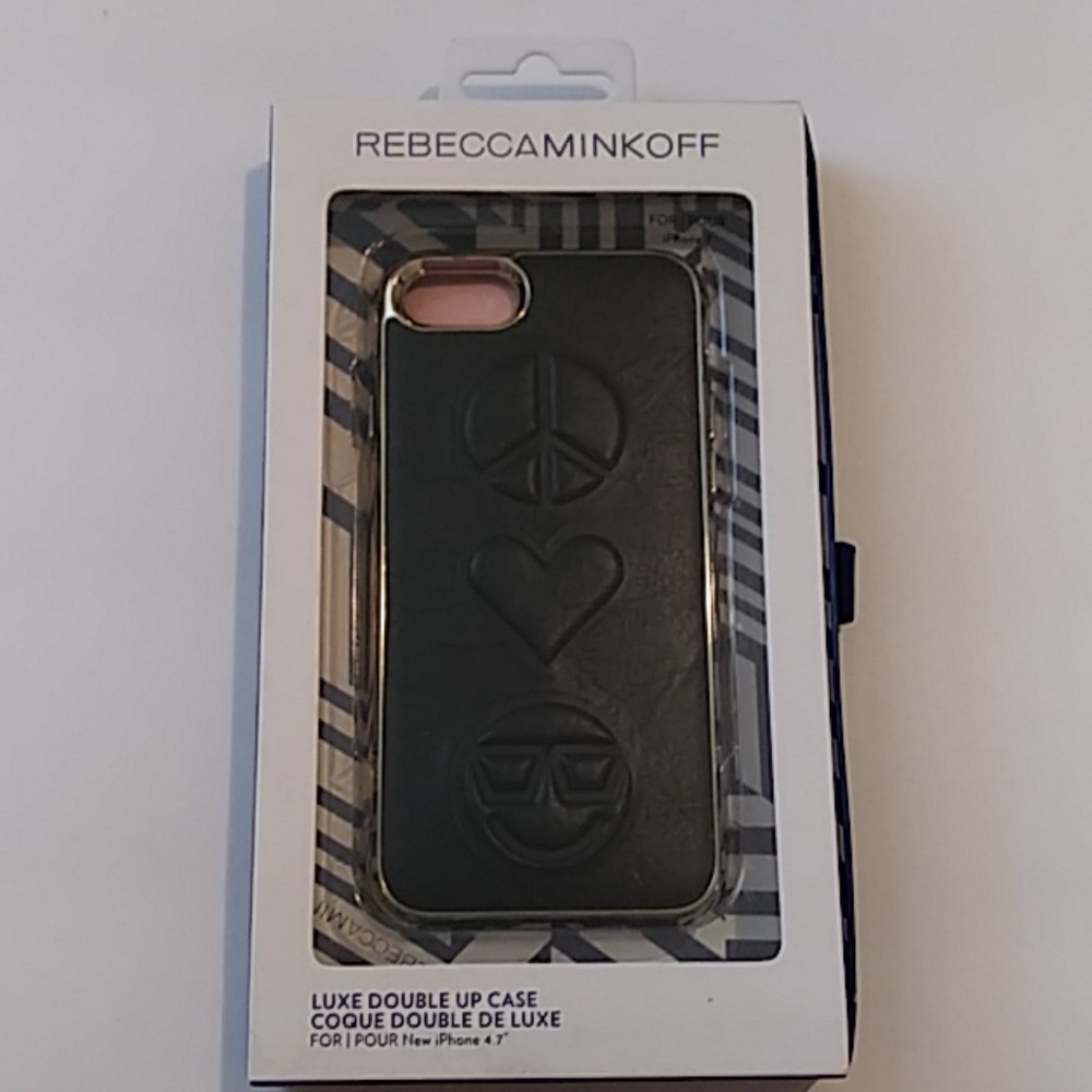 Rebecca Minkoff Black Peace Love iPhone 7 case
